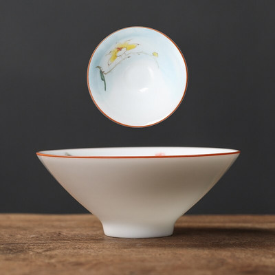 1 vnt. kiniškas keramikinis arbatos puodelis, rankomis dažytas gėlių ir paukščių puodelis Kelioninis arbatos dubuo Buitinis porcelianinis arbatos rinkinys Master Cup 60 ml