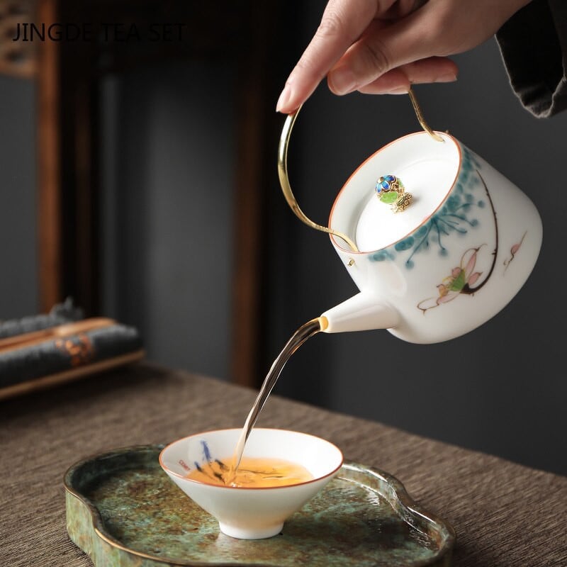 1 vnt. kiniškas keramikinis arbatos puodelis, rankomis dažytas gėlių ir paukščių puodelis Kelioninis arbatos dubuo Buitinis porcelianinis arbatos rinkinys Master Cup 60 ml
