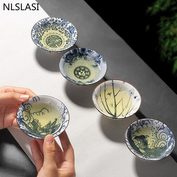 NLSLASI Κινέζικο κεραμικό σετ τσαγιού Σετ τσαγιού Μικρό φλιτζάνι τσαγιού Μονό φλιτζάνι Μπλε και λευκό πορσελάνινο κύπελλο Personal Cup Master Cup