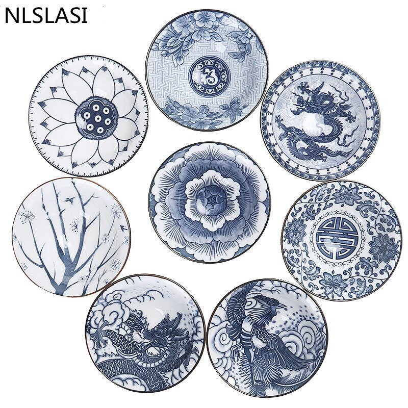 NLSLASI kiniškas keramikinis arbatos rinkinys arbatos rinkinys Mažas arbatos puodelis Vienas puodelis Mėlynos ir baltos spalvos porcelianinis puodelis asmeninis puodelis puodelis Master Cup