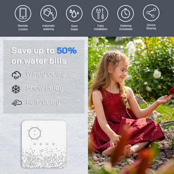 Tuya Wifi Контролер за спринклер Интелигентен таймер за напояване 8 зони Устройство за автоматично поливане за градина