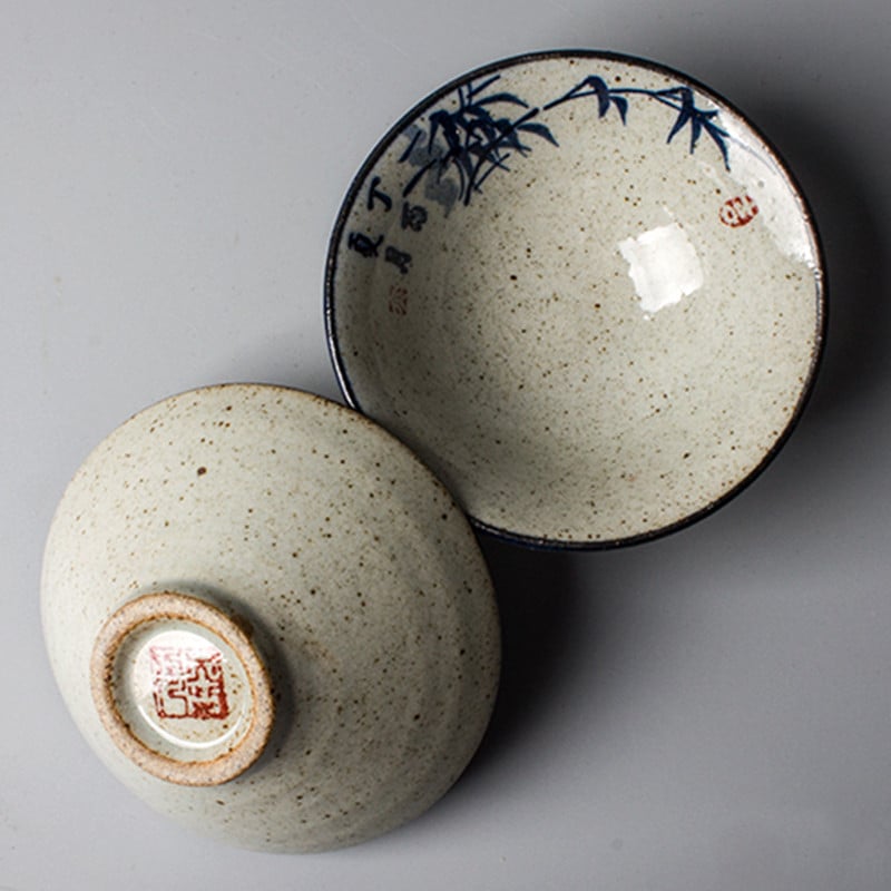 4 Stilius / partijos rankomis dažytos kininės slyvos žiedų senovinės orchidėjų puodeliai keramikos bambuko puodeliai arbatos puodelių rinkinys arbatos indas arbatos ceremonijai