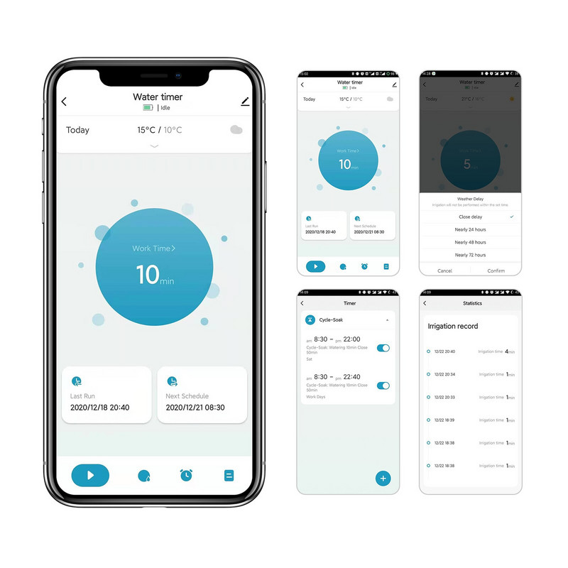 A típusú Tuya intelligens öntözési időzítők kézi / WIFI mobiltelefon RemoteDrip eszköz Smart Life Garden automatikus öntözőrendszer