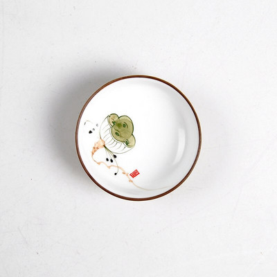 Dzērieni Ķīniešu Kung Fu tējas komplekts Tējtasīšu krūzes Ar rokām apgleznotas keramikas porcelāns puer Oolong tējai Plūmju/lotosa/zelta zivtiņas keramikas krūzīte