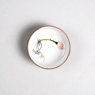 Dzērieni Ķīniešu Kung Fu tējas komplekts Tējtasīšu krūzes Ar rokām apgleznotas keramikas porcelāns puer Oolong tējai Plūmju/lotosa/zelta zivtiņas keramikas krūzīte