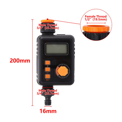 Temporizator de apă cu ecran LCD de 1/2"3/4" cu senzor de ploaie automat inteligent, controler de udare, temporizator de irigare a plantelor de grădină, gazon
