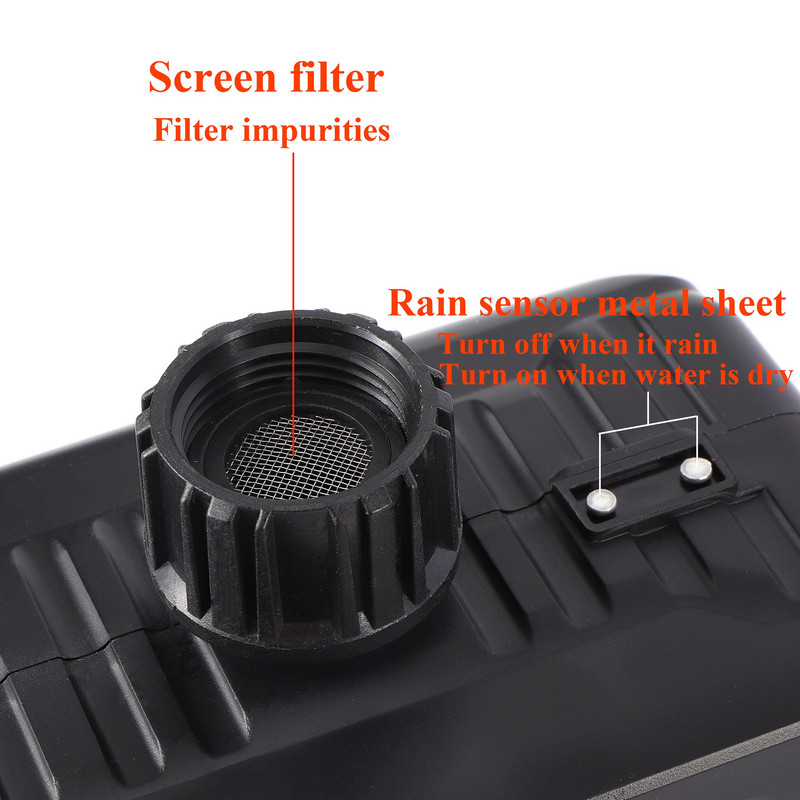Temporizator de apă cu ecran LCD de 1/2"3/4" cu senzor de ploaie automat inteligent, controler de udare, temporizator de irigare a plantelor de grădină, gazon