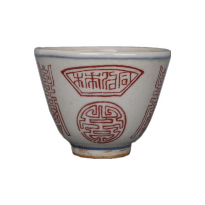 Guangxu din dinastia Qing cești antice din ceramică albă și albastră Set frumos de ceai de ceai Bol de ceai pentru ceremonia ceaiului Butoi de ceai