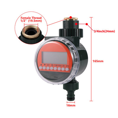 Kerti öntözőcsap öntözési időzítő 1/2"3/4" - 16 mm-es LCD esőérzékelő vízálló automata időzítő otthoni kerti pázsithoz