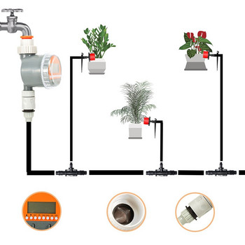 Ηλεκτρονική βαλβίδα σφαιρικής βαλβίδας αυτόματο χρονόμετρο ποτίσματος Ελεγκτής άρδευσης κήπου για χρήση συστήματος άρδευσης με σταγόνες