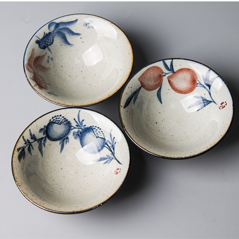 Cerneală chinezească în stil pictură ceramică cești de vin set de ceai de piersici cești de ceai pălărie castron pentru ceai ceremonie de pește auriu căni de cafea cu lotus