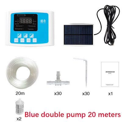 Dispozitiv de irigare prin picurare a grădinii Controler cu pompă dublă Sistem de temporizare Dispozitiv de udare automat inteligent cu energie solară pentru plante