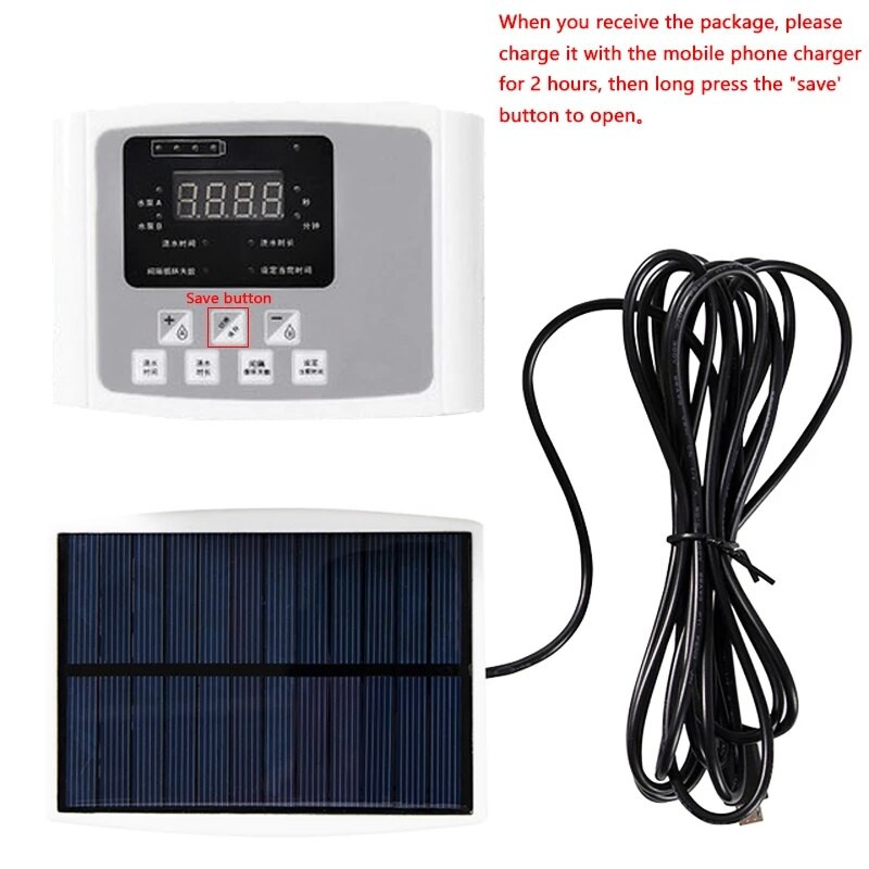 Dispozitiv de irigare prin picurare a grădinii Controler cu pompă dublă Sistem de temporizare Dispozitiv de udare automat inteligent cu energie solară pentru plante