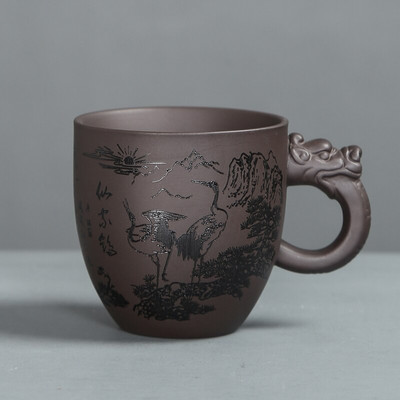 Tradicinis purpurinis molinis arbatos puodelis Kavos puodelis Biuras su rankena arbatos puodeliu Individualizuotos buitinės arbatos rinkiniai Boutique asmeninis vienas puodelis