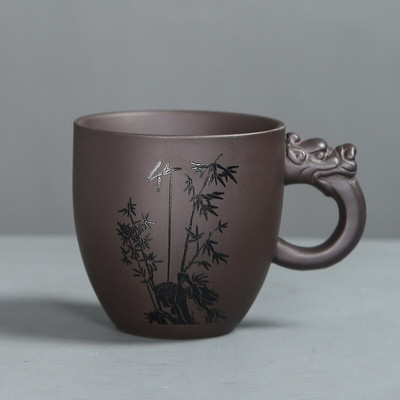 Tradicinis purpurinis molinis arbatos puodelis Kavos puodelis Biuras su rankena arbatos puodeliu Individualizuotos buitinės arbatos rinkiniai Boutique asmeninis vienas puodelis