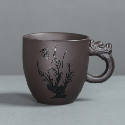 Tradicinis purpurinis molinis arbatos puodelis Kavos puodelis Biuras su rankena arbatos puodeliu Individualizuotos buitinės arbatos rinkiniai Boutique asmeninis vienas puodelis