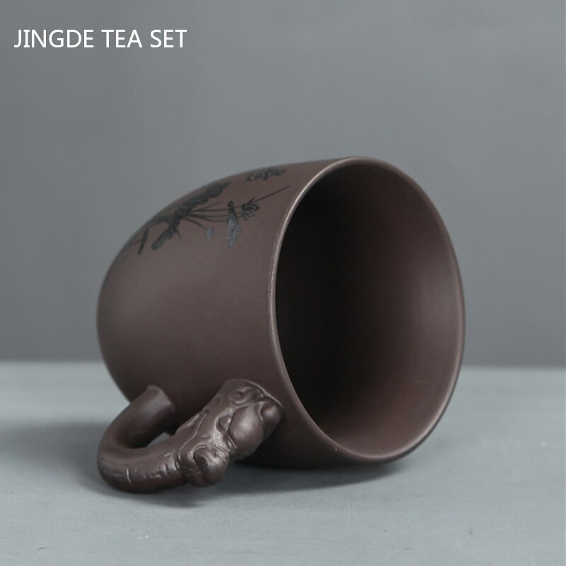 Tradicinis purpurinis molinis arbatos puodelis Kavos puodelis Biuras su rankena arbatos puodeliu Individualizuotos buitinės arbatos rinkiniai Boutique asmeninis vienas puodelis