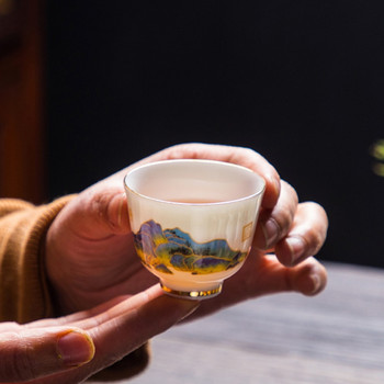 Boutique Suet Jade Ceramics Φλυτζάνι τσαγιού Travel Meditation Cup Personal Tea Bowl Χειροποίητο σετ τσαγιού Αξεσουάρ Pu\'er Master Cup