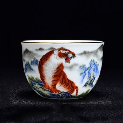 Ceașcă de ceai cu model de dragon din ceramică chinezească, email de uz casnic, măiestrie, ceașcă de ceai personală, o singură ceașcă, accesorii pentru set de ceai