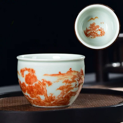 Ceașcă de ceai cu model de dragon din ceramică chinezească, email de uz casnic, măiestrie, ceașcă de ceai personală, o singură ceașcă, accesorii pentru set de ceai