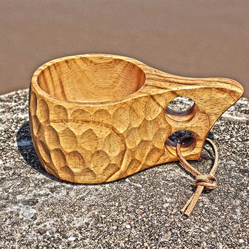 200ml Aukštos kokybės džiujubo medienos Skandinavijos medinis puodelis Kuksa Kasa garbanotas vandens puodelis Sultys Pienas Arbata Kavos gėrimo puodelis