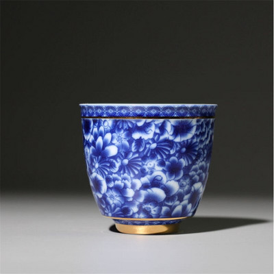 Kínai Jingdezhen kék-fehér porcelán teáscsésze kis teástál kerámia teáscsésze kávés sörös boros bögre Italkészlet