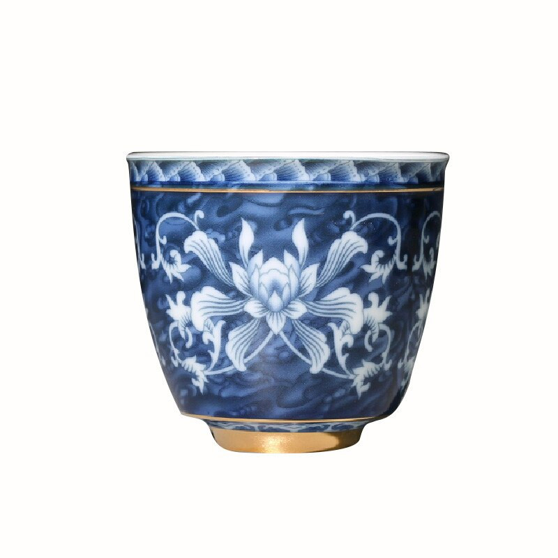 Kínai Jingdezhen kék-fehér porcelán teáscsésze kis teástál kerámia teáscsésze kávés sörös boros bögre Italkészlet