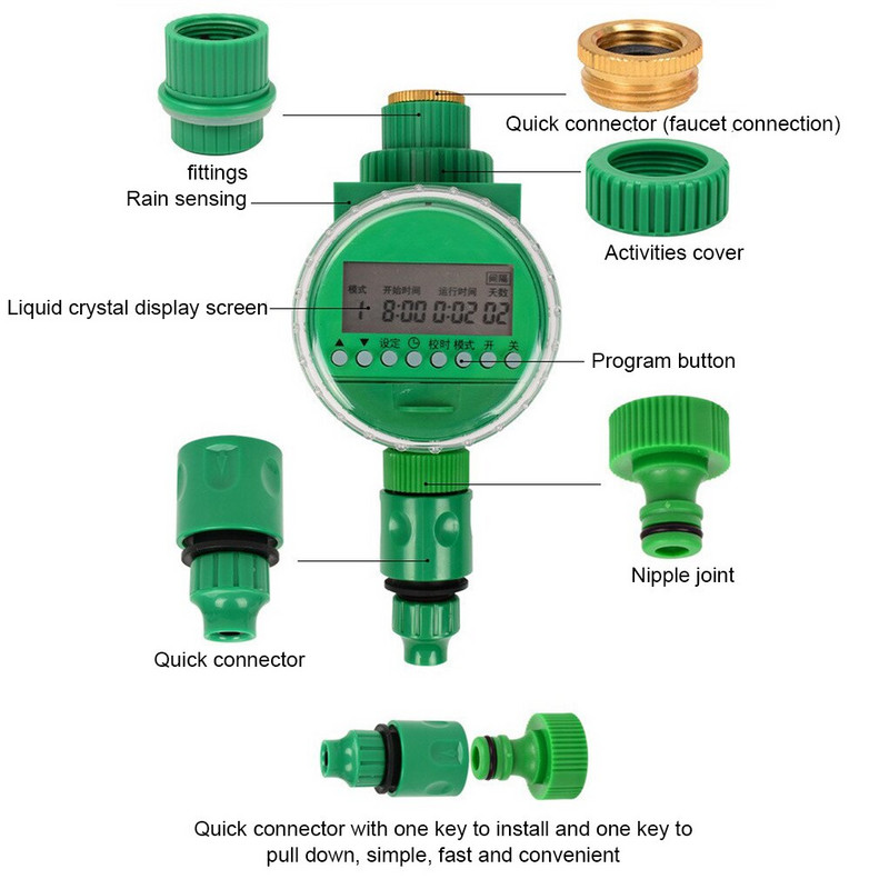 Temporizator de apă Dispozitiv electronic de irigare de dimensiuni mici Controler de irigare Accesorii pentru grădinărit Accesorii pentru plantare