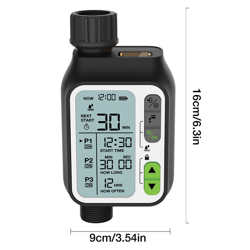 Afișaj cu ecran mare Temporizator de udare a grădinii Controler de irigare Robinet digital programabil Sistem de irigare pentru udare Waterpro