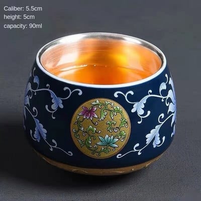 Master Cup Сребърна чаша за чай Единична чаша Керамична чаша за чай 999 Чаша за вино Чаша за чай Кунг-фу купа бизнес подарък позлатена сребърна чаша за чай