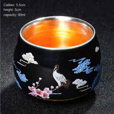 Master Cup Сребърна чаша за чай Единична чаша Керамична чаша за чай 999 Чаша за вино Чаша за чай Кунг-фу купа бизнес подарък позлатена сребърна чаша за чай