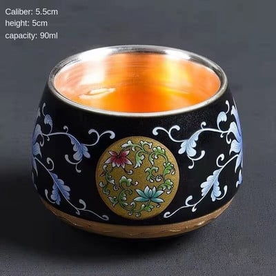 Master Cup Сребърна чаша за чай Единична чаша Керамична чаша за чай 999 Чаша за вино Чаша за чай Кунг-фу купа бизнес подарък позлатена сребърна чаша за чай