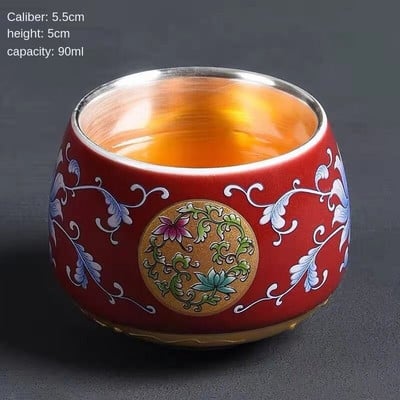 Master Cup Сребърна чаша за чай Единична чаша Керамична чаша за чай 999 Чаша за вино Чаша за чай Кунг-фу купа бизнес подарък позлатена сребърна чаша за чай