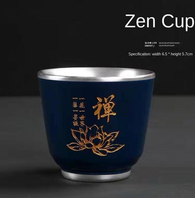 Master Cup Сребърна чаша за чай Единична чаша Керамична чаша за чай 999 Чаша за вино Чаша за чай Кунг-фу купа бизнес подарък позлатена сребърна чаша за чай