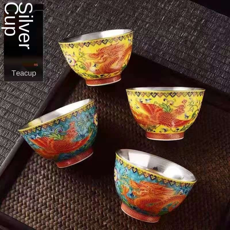 Master Cup Сребърна чаша за чай Единична чаша Керамична чаша за чай 999 Чаша за вино Чаша за чай Кунг-фу купа бизнес подарък позлатена сребърна чаша за чай
