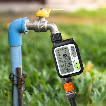 Градински таймер за вода Автоматичен контролер за напояване Таймер за маркуч със сензор за дъжд 3-инчов LCD екран Кран Система за напояване