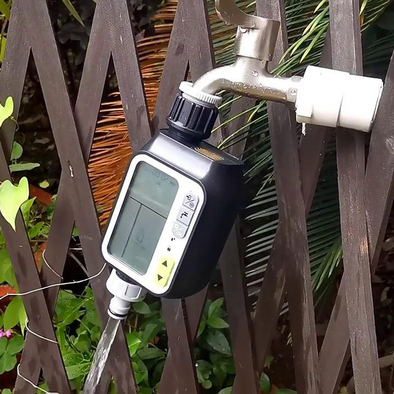 Kerti vízidőzítő automatikus öntözésvezérlő tömlő időzítő esőérzékelővel 3 hüvelykes LCD képernyős csaptelep öntöző öntözőrendszer