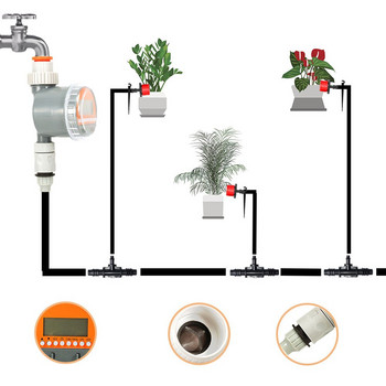 Електронен таймер за поливане на градината, автоматичен контролер за напояване на градината, клапан, контрол на таймера за вода, пръскачка за трева и цветя