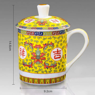 Kínai stílusú csont Kína Jingdezhen kék-fehér porcelán teáscsésze Irodai ivóvíz csésze fedéllel Utazási teáskészlet