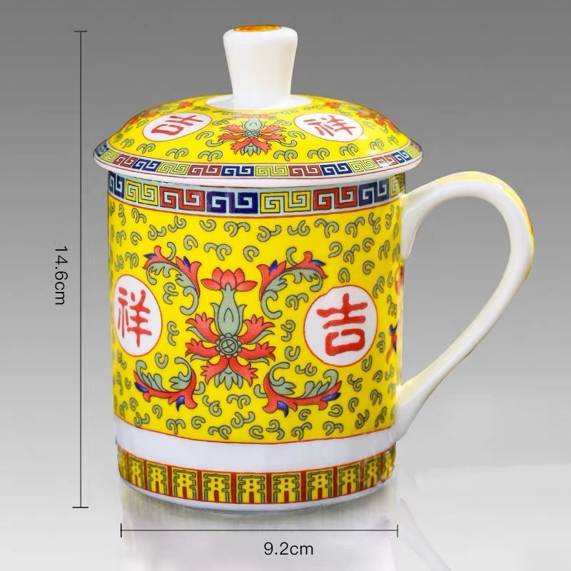 Kínai stílusú csont Kína Jingdezhen kék-fehér porcelán teáscsésze Irodai ivóvíz csésze fedéllel Utazási teáskészlet