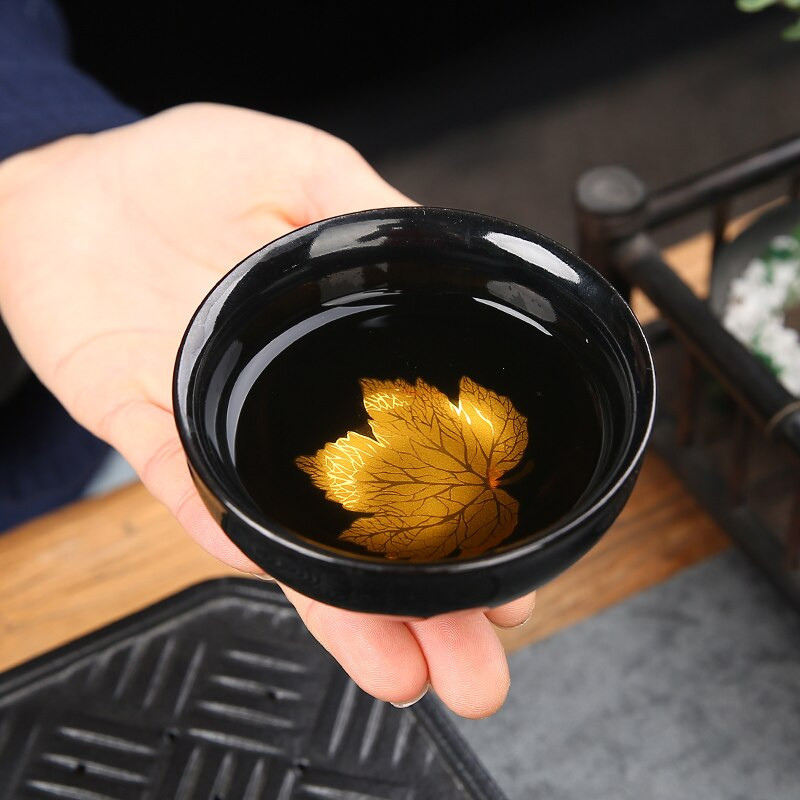 Hagyományos kemencecsere kerámia teáscsésze Kézzel készített teástál kínai butik teáskészlet Kiegészítők Master Cup Hordozható személyes csésze