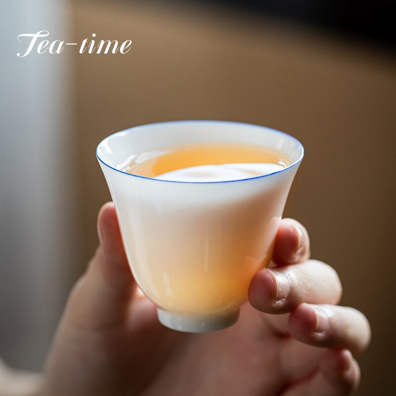 Boutique Sweet White Porcelán teáscsészék Thin Tire Master Cup egytálka kis teáscsésze Kung Fu tea teakóstoló boros ital