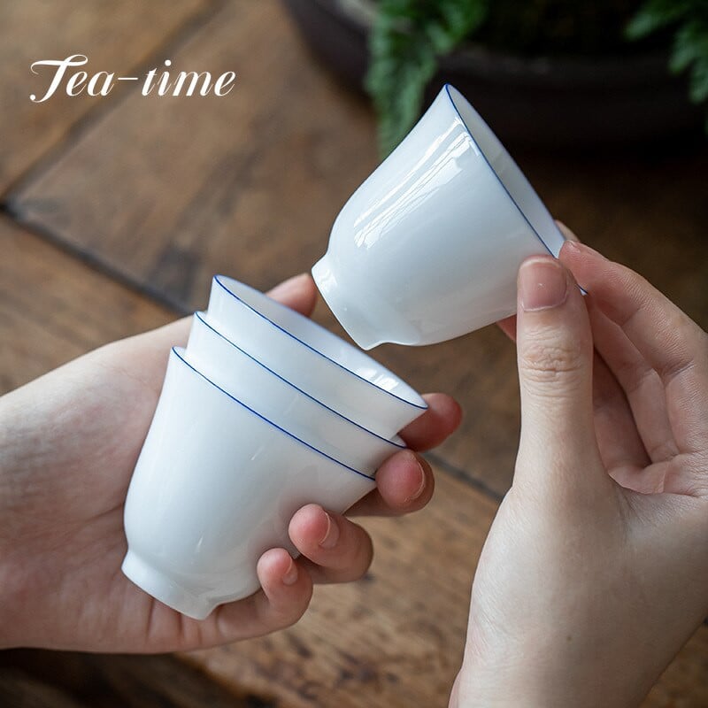 Boutique Sweet White Porcelán teáscsészék Thin Tire Master Cup egytálka kis teáscsésze Kung Fu tea teakóstoló boros ital