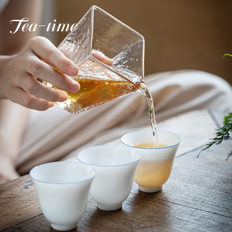 Boutique Sweet White Porcelán teáscsészék Thin Tire Master Cup egytálka kis teáscsésze Kung Fu tea teakóstoló boros ital