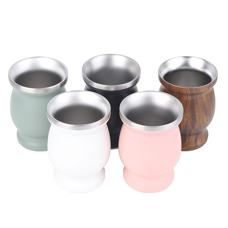 Yerba Mate Cup 304 rozsdamentes acél 8 uncia argentin Yerba Mate tök Bombillával