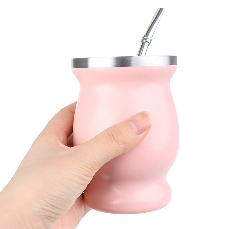 Yerba Mate Cup 304 rozsdamentes acél 8 uncia argentin Yerba Mate tök Bombillával