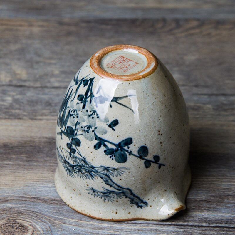 Rankomis dažytos pušies bambuko keramikos mugės puodelis slyvų žiedų arbatos puodeliai Kung Fu arbatos rinkinys arbatos puodelis arbatos indas Arbatos ceremonijos reikmenys arbatos jūra