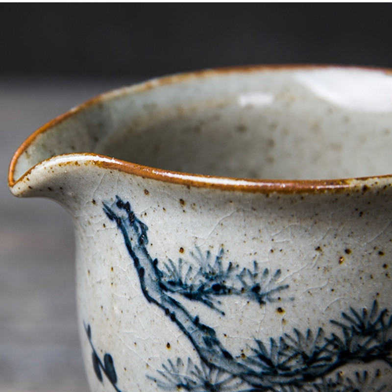 Rankomis dažytos pušies bambuko keramikos mugės puodelis slyvų žiedų arbatos puodeliai Kung Fu arbatos rinkinys arbatos puodelis arbatos indas Arbatos ceremonijos reikmenys arbatos jūra