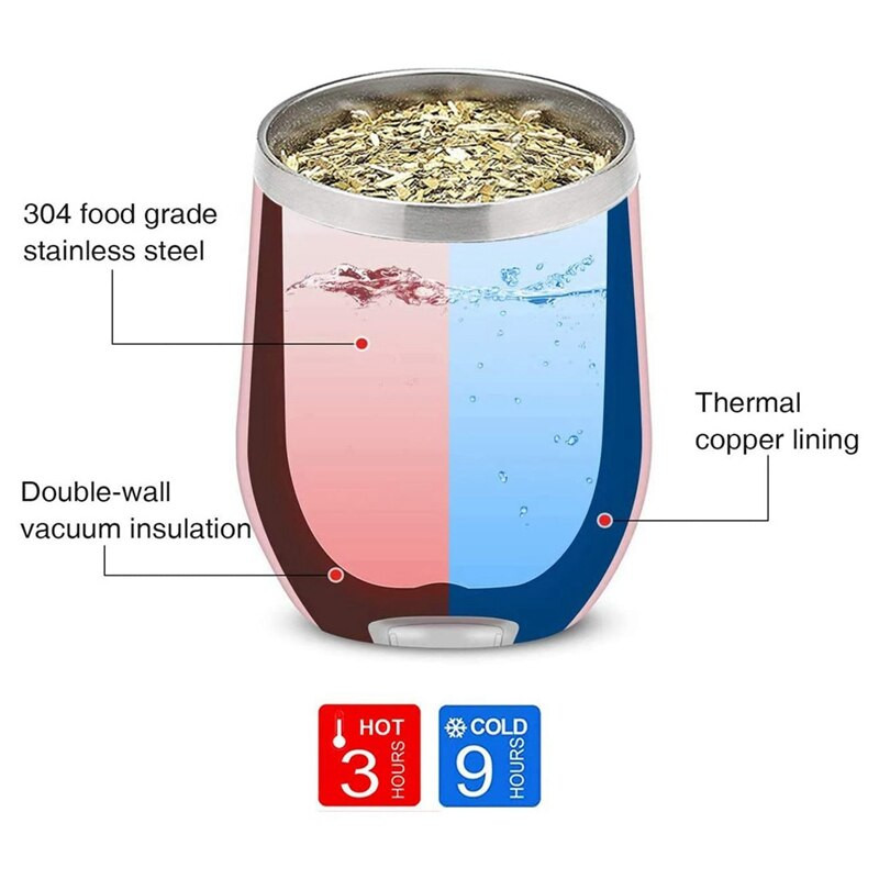 Set de ceai Yerba Gourd Mate cu perete dublu Ceai de cafea Ceai de ceai Water Mate cu capac Lingura Paie Bombilla Head Perie cu filtru