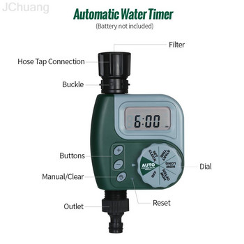 Програмируем таймер за кран за маркуч Автоматичен таймер за вода Управляван спринклерна система Контролер за напояване Устройство за поливане на градина